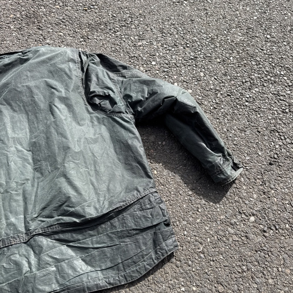 Kakadu Traders Australia Men's L Oilskin Jacket Green Zip Up Vintage WOW! Waxed - Picture 11 of 11